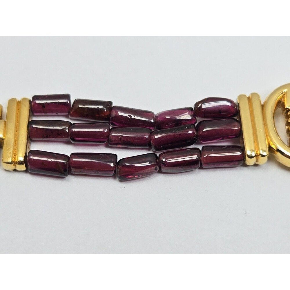Womens Vintage Avon Purple Beaded Gold Tone Watch Quartz Y2K Dainty New Battery - Picture 10 of 11